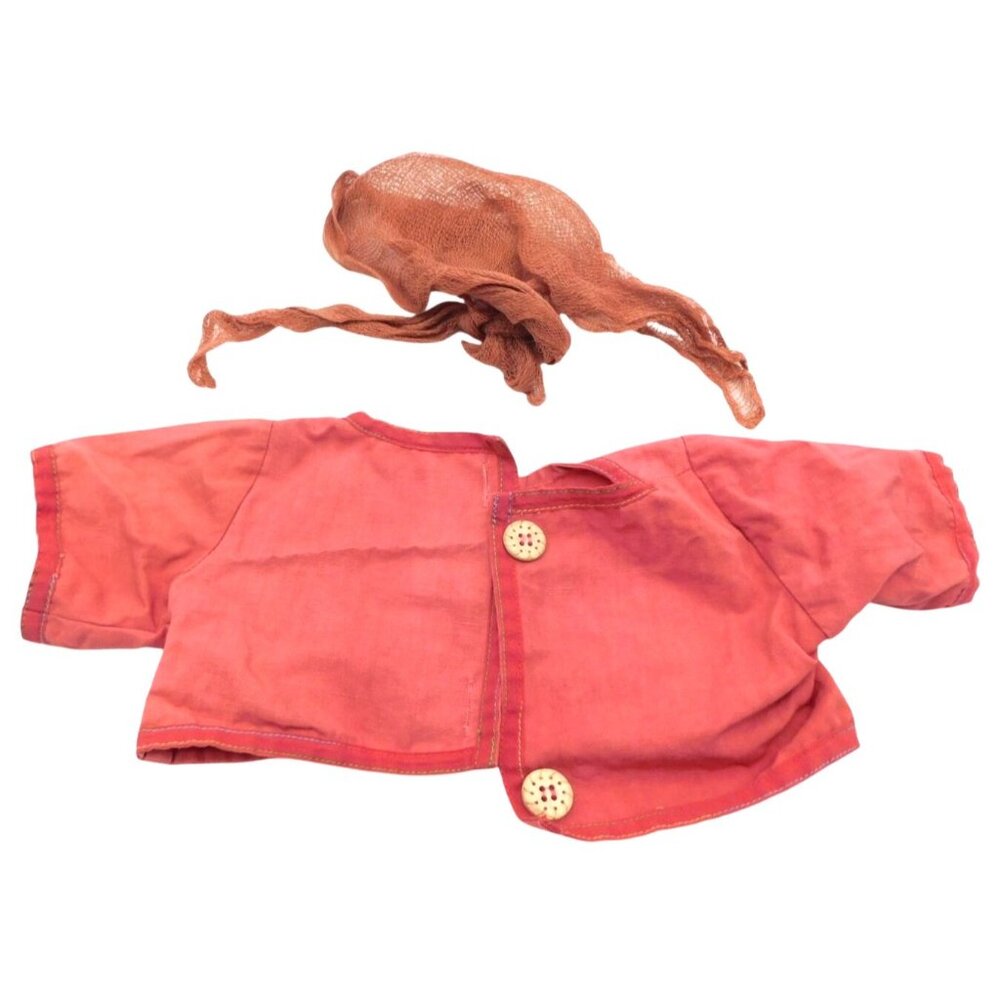 Annette Himstedt Tagged Doll Size Pink Cardigan Shrug and Pink Head Scarf Pieces